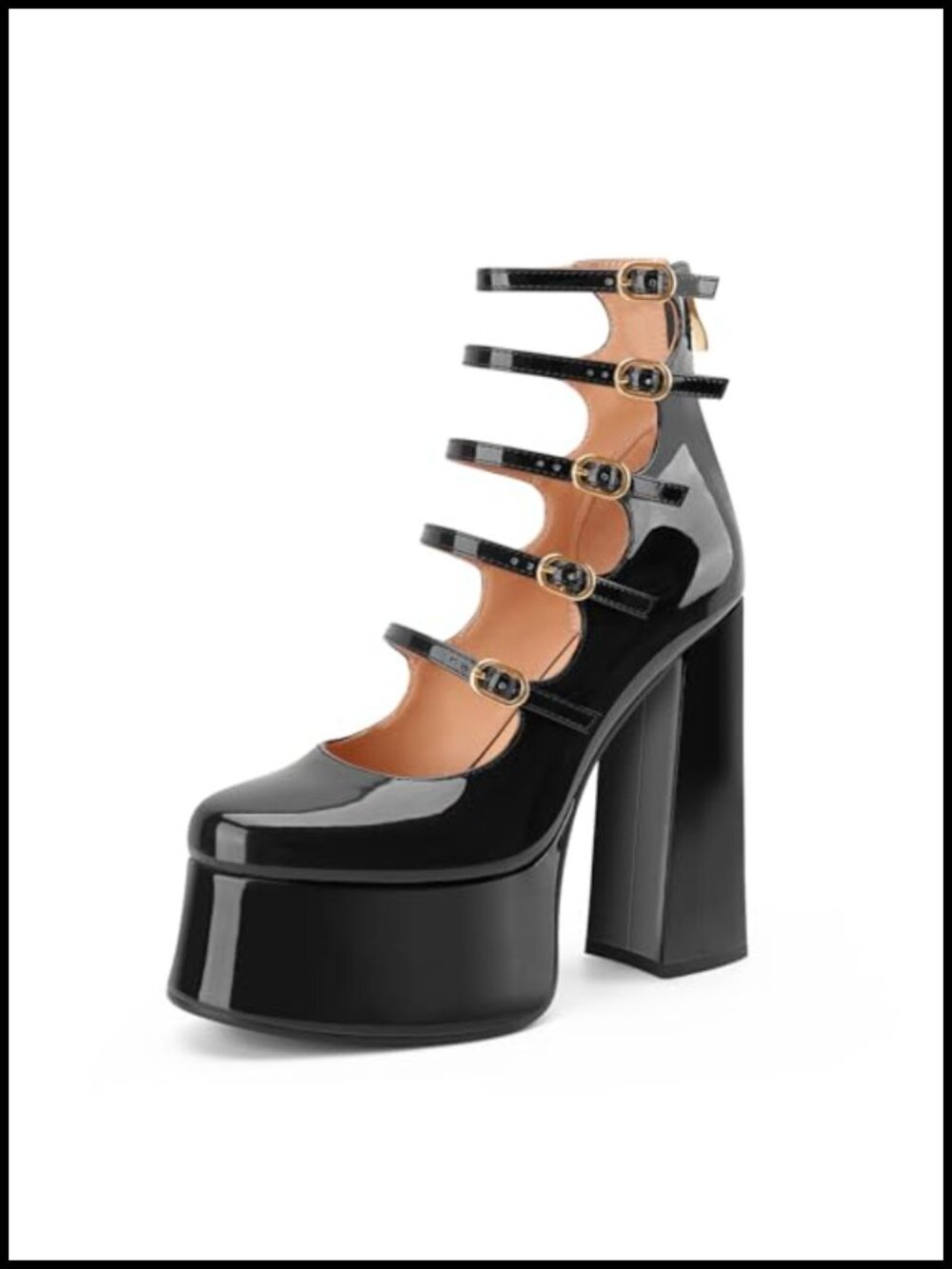 Women's Ankle Boots Chunky Platform Heels Mary Jane Goth Boots Block Heel